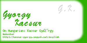 gyorgy kacsur business card